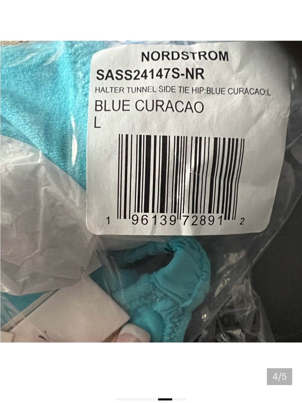 Sanctuary Turquoise Blue Ruffle Triangle Bikini Set - Picture 4 of 5